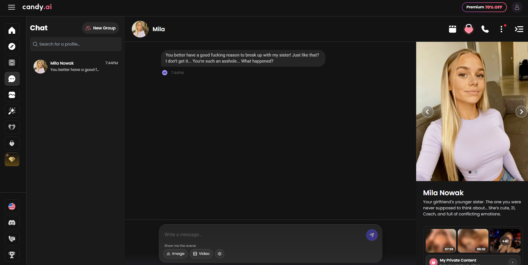 Candy AI chat experience